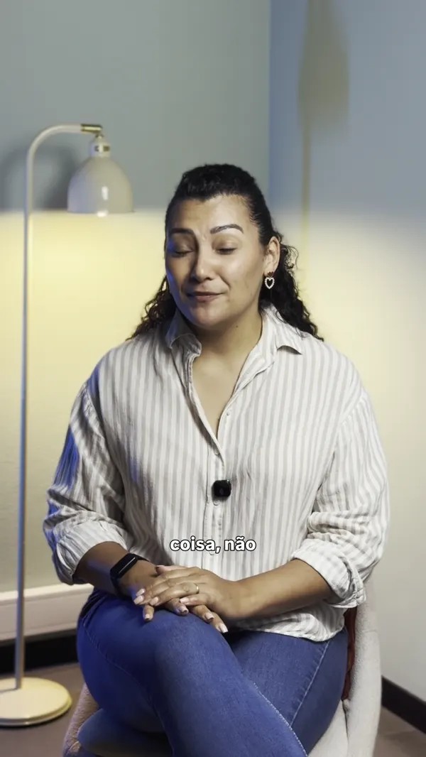 Uma participante do IQV a contar o que levou da formação.